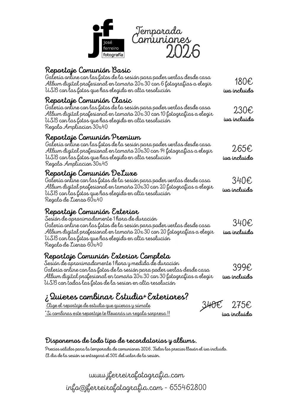 Comunion 2026 Digital (1) tarifa de servicios de comunion temporada 2026